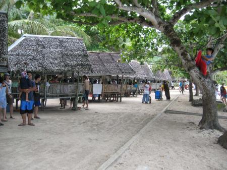 Beach huts at Dumaluan