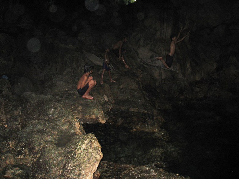 Inside Hinagdanan Cave